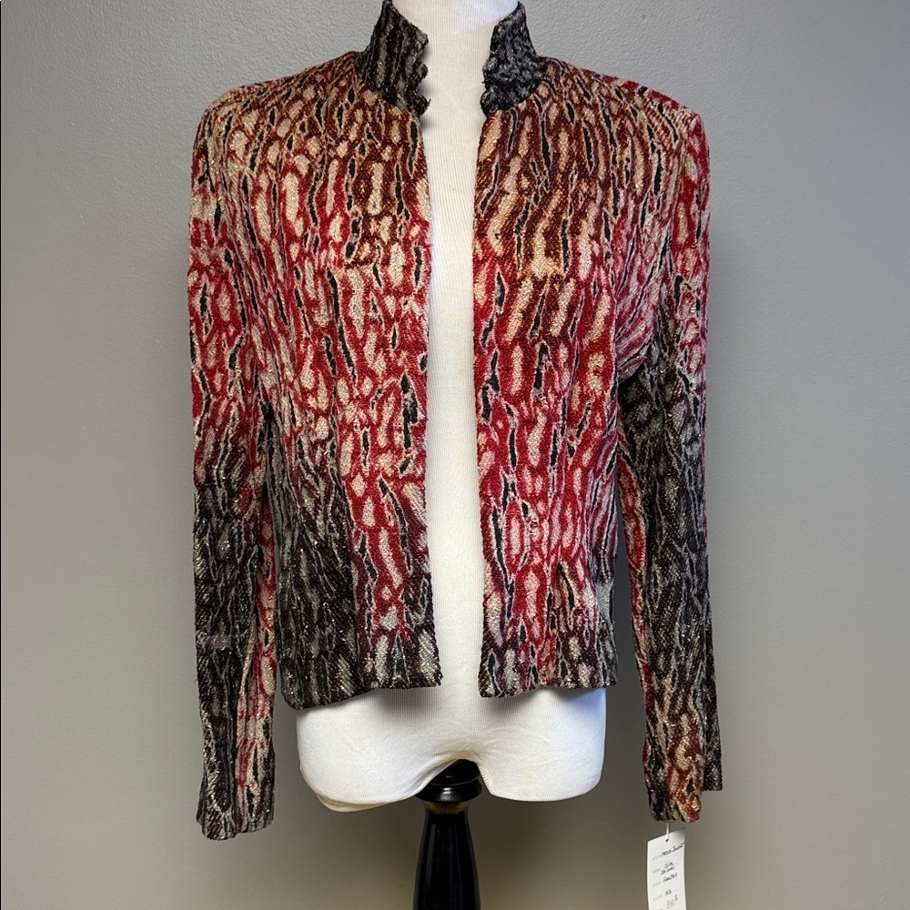 Candiss Cole Silk Shibori Textured Jacket XS Art-to-Wear USA Designer